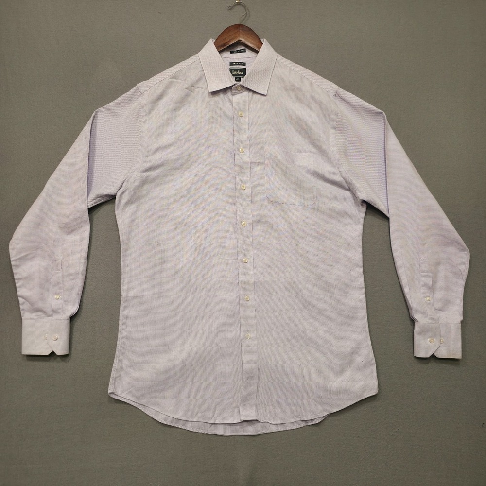 Neiman Marcus Men's Trim‎ Fit Purple Long Sleeve Dress Shirt Size 17-36/37
